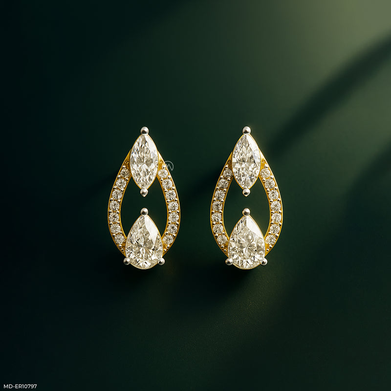 Interlocking Pear Diamond Studs 18K White Gold