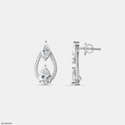 Interlocking Pear Diamond Studs Platinum 950