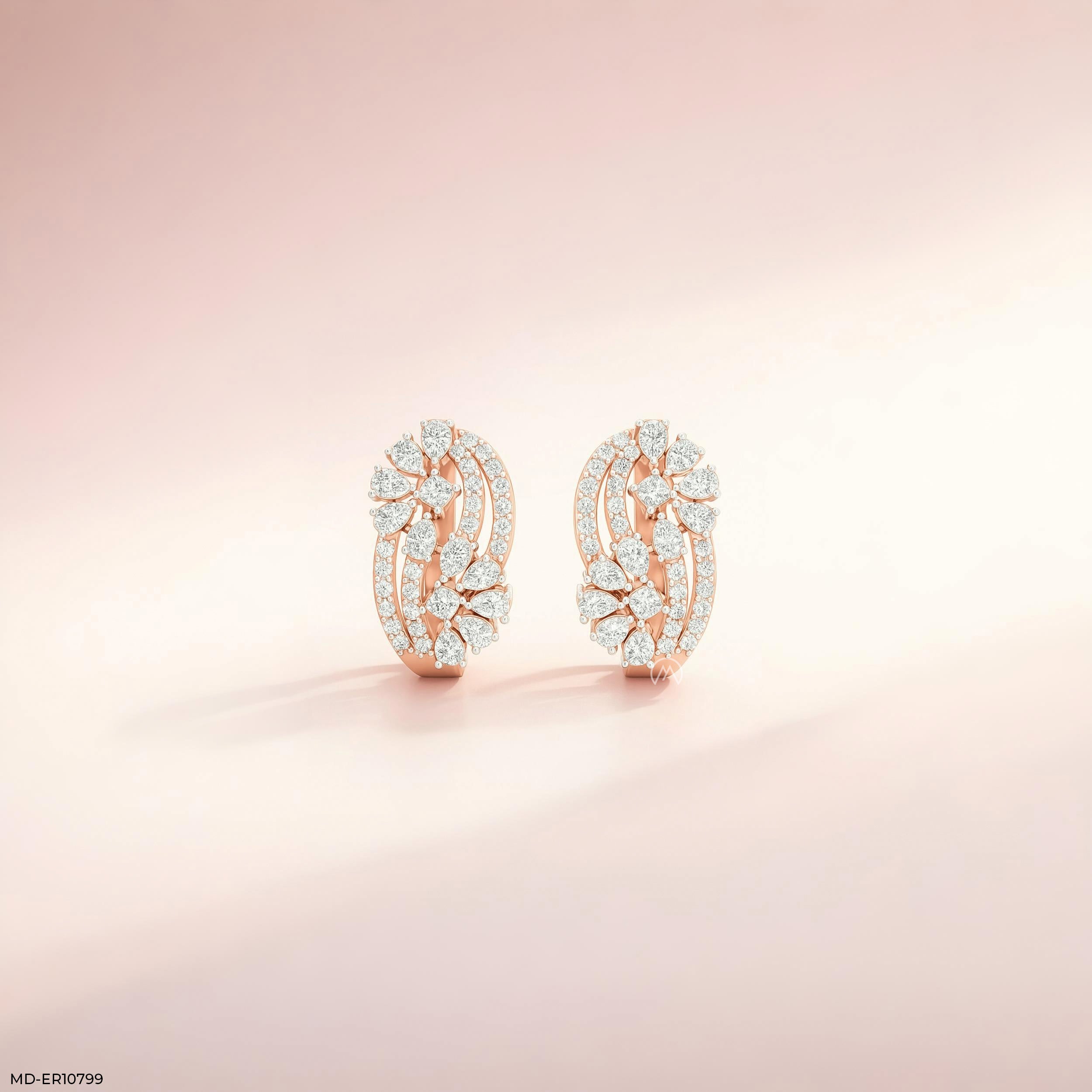 Starlight Swirl Earrings 9K Rose Gold