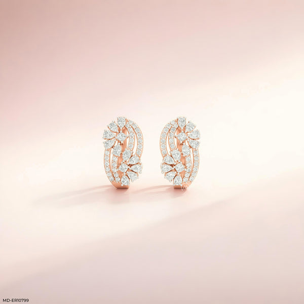 Starlight Swirl Earrings 14K Rose Gold