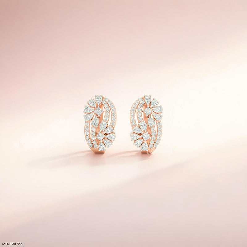 Starlight Swirl Earrings Platinum 950