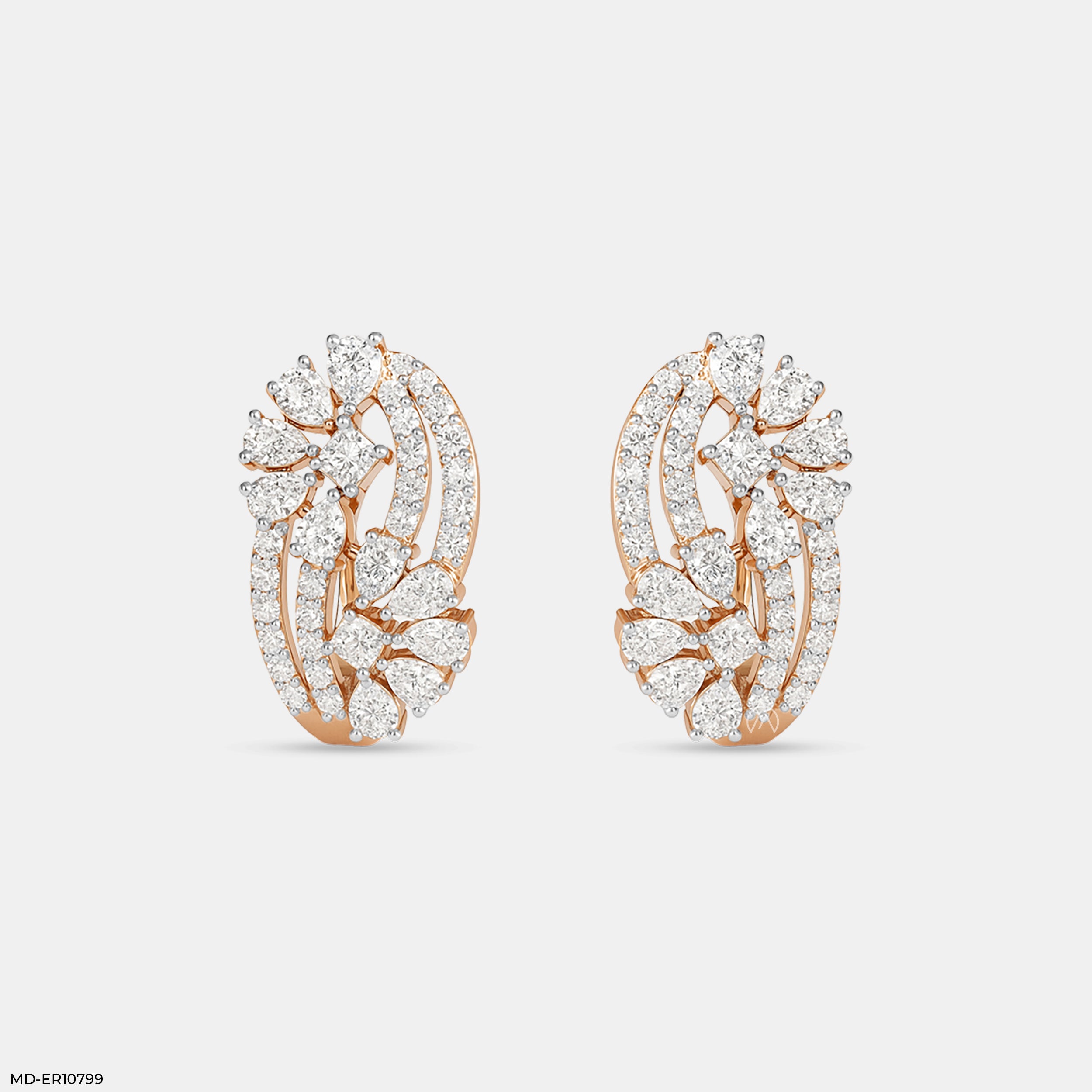 Starlight Swirl Earrings 9K Rose Gold