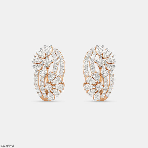 Starlight Swirl Earrings 9K Rose Gold