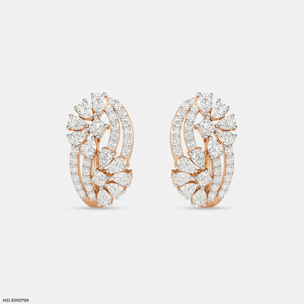 Starlight Swirl Earrings 14K Rose Gold