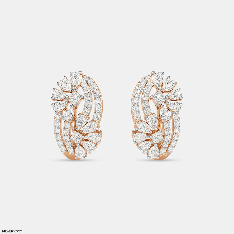 Starlight Swirl Earrings Platinum 950