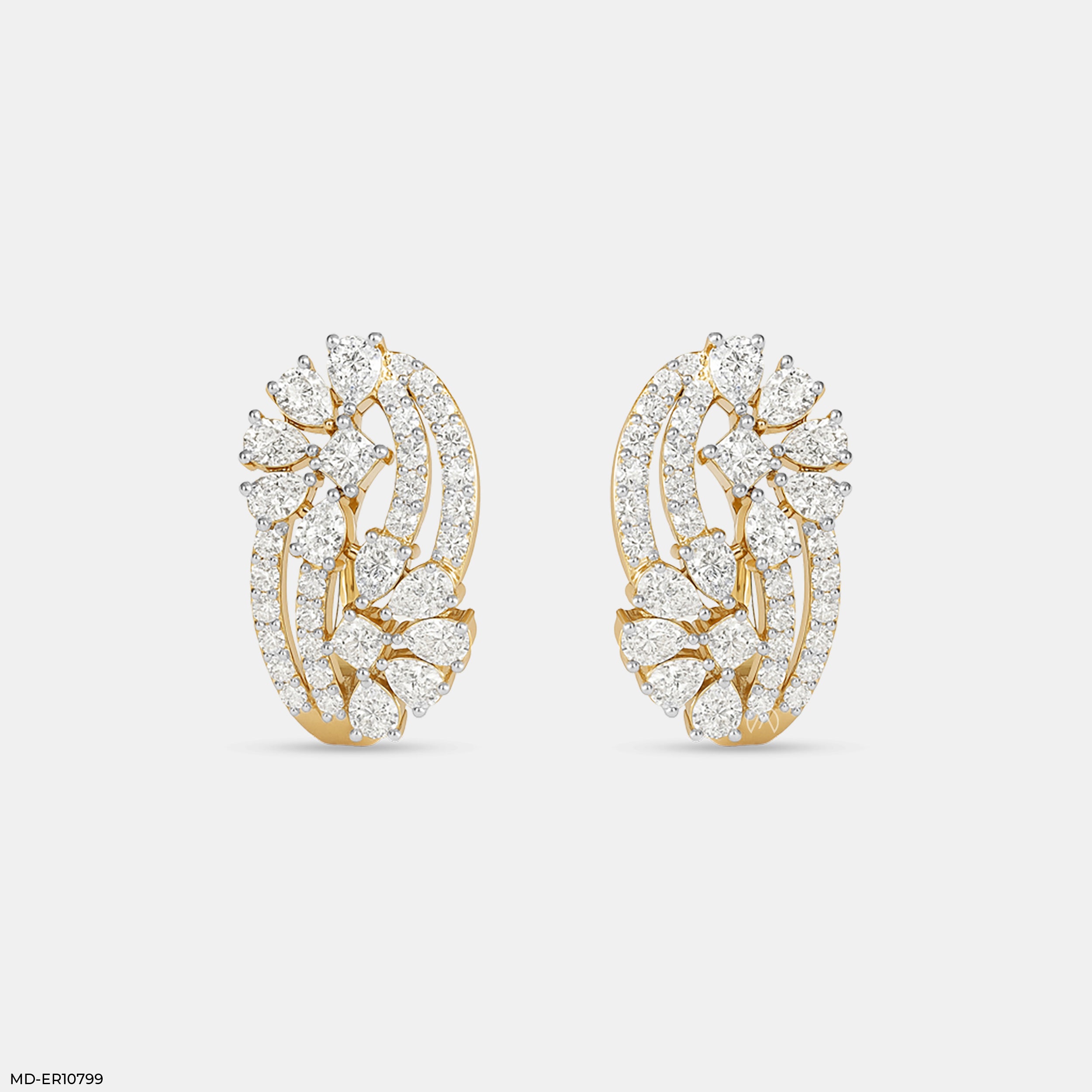 Starlight Swirl Earrings 9K Rose Gold