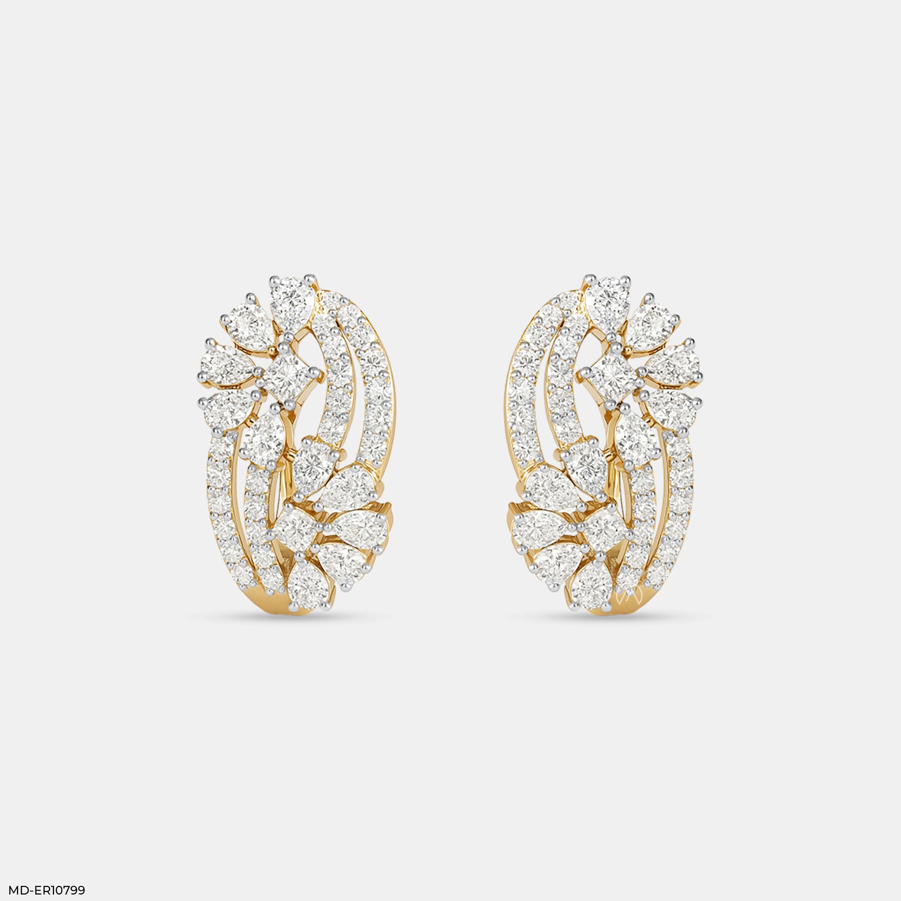 Starlight Swirl Earrings 14K Yellow Gold