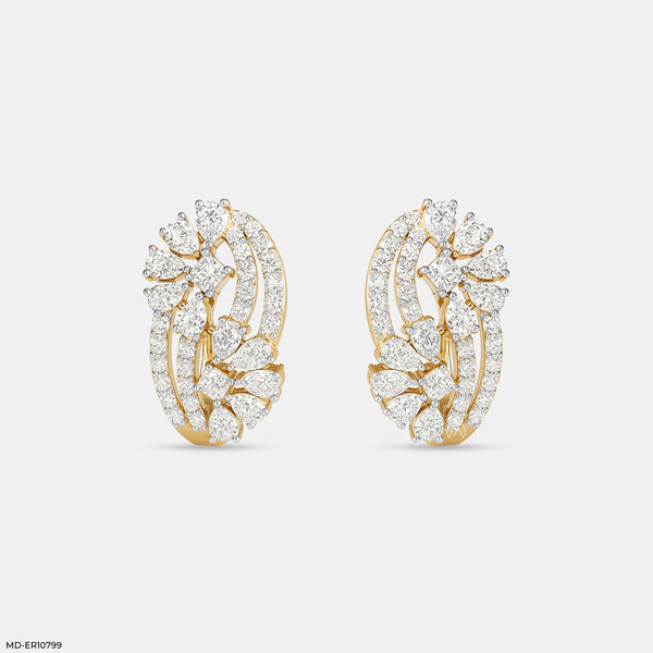 Starlight Swirl Earrings 18K Yellow Gold