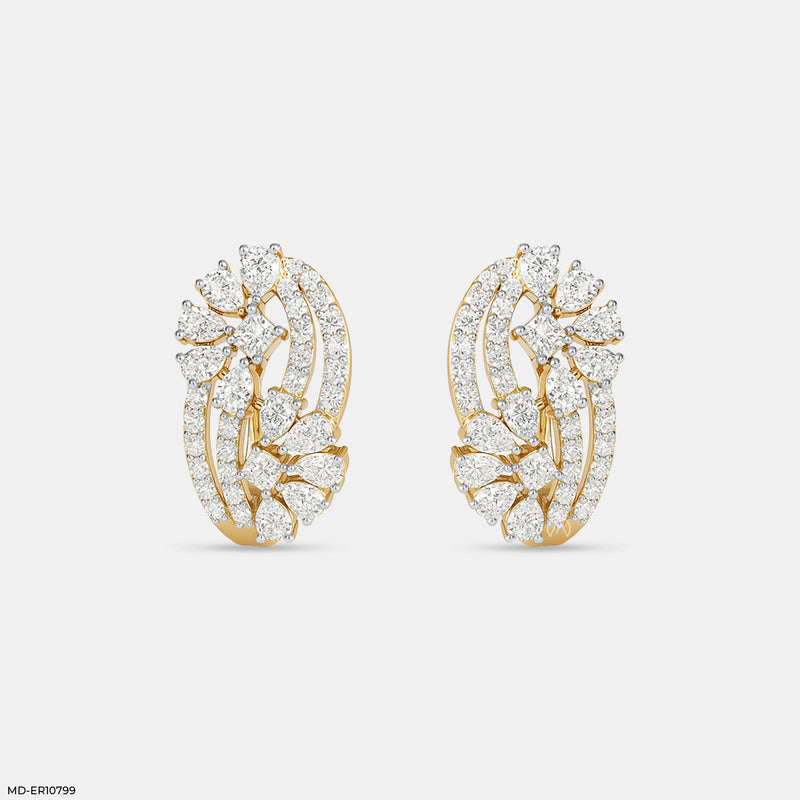 Starlight Swirl Earrings Platinum 950