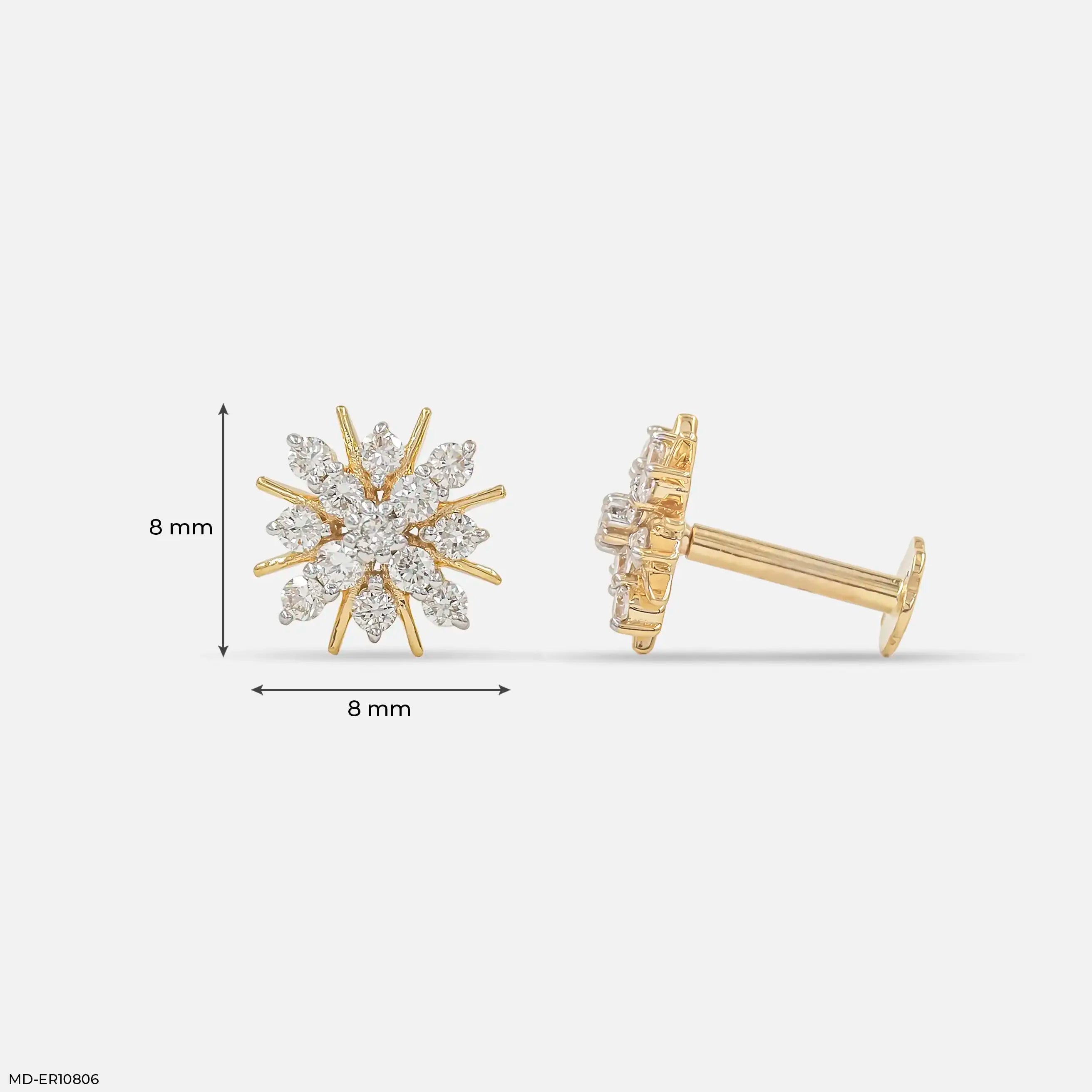 Galaxy Bloosom Diamond Earrings Platinum 950