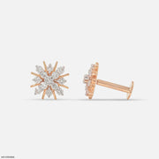 Galaxy Bloosom Diamond Earrings 18K Rose Gold
