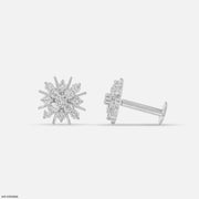 Galaxy Bloosom Diamond Earrings Platinum 950