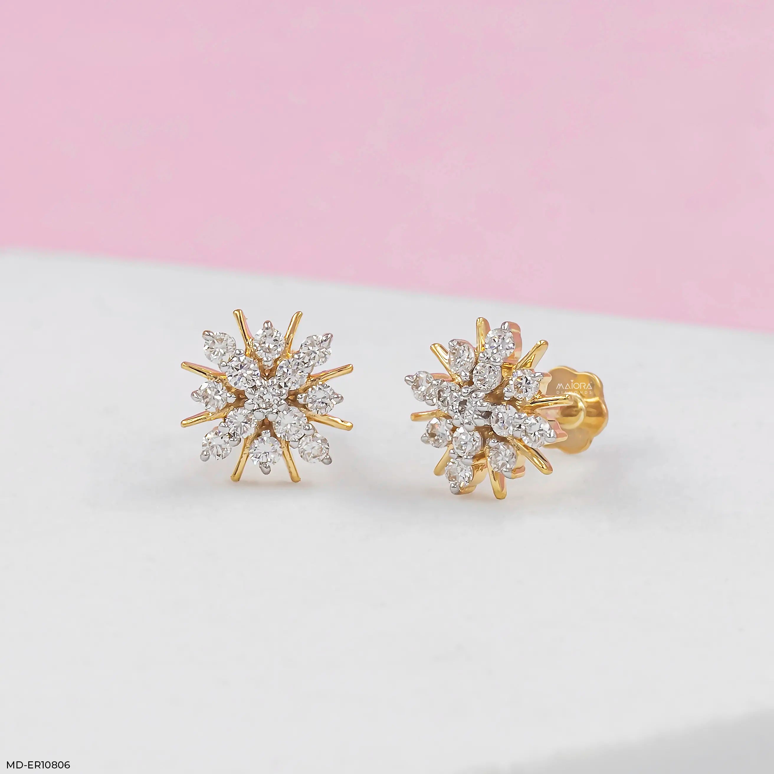 Galaxy Bloosom Diamond Earrings Platinum 950