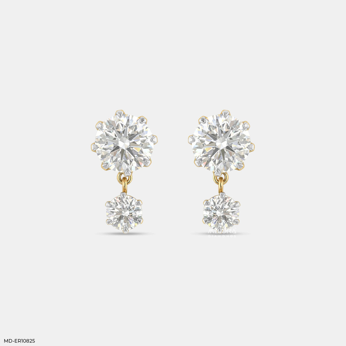 Aria Dangle Solitaire Diamond Earrings