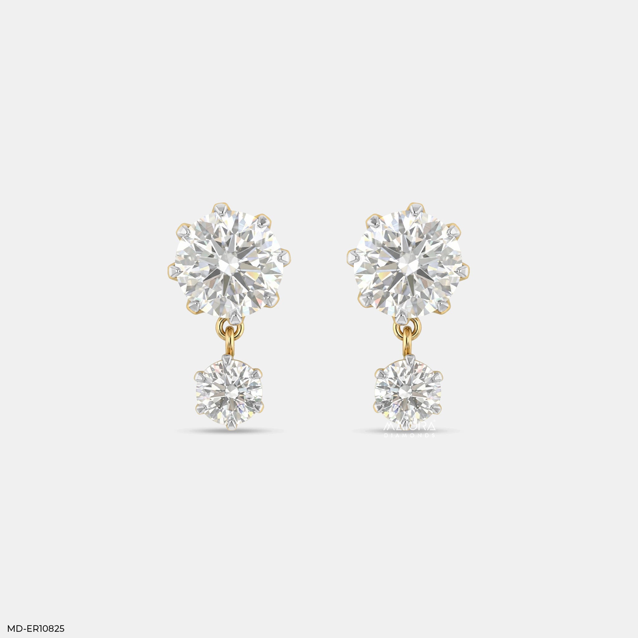Aria Dangle Solitaire Diamond Earrings