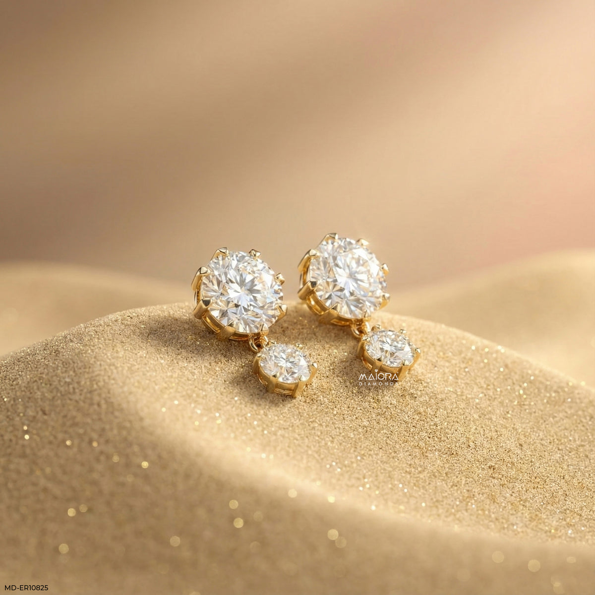 Aria Dangle Solitaire Diamond Earrings