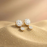 Aria Dangle Solitaire Diamond Earrings 9K Rose Gold