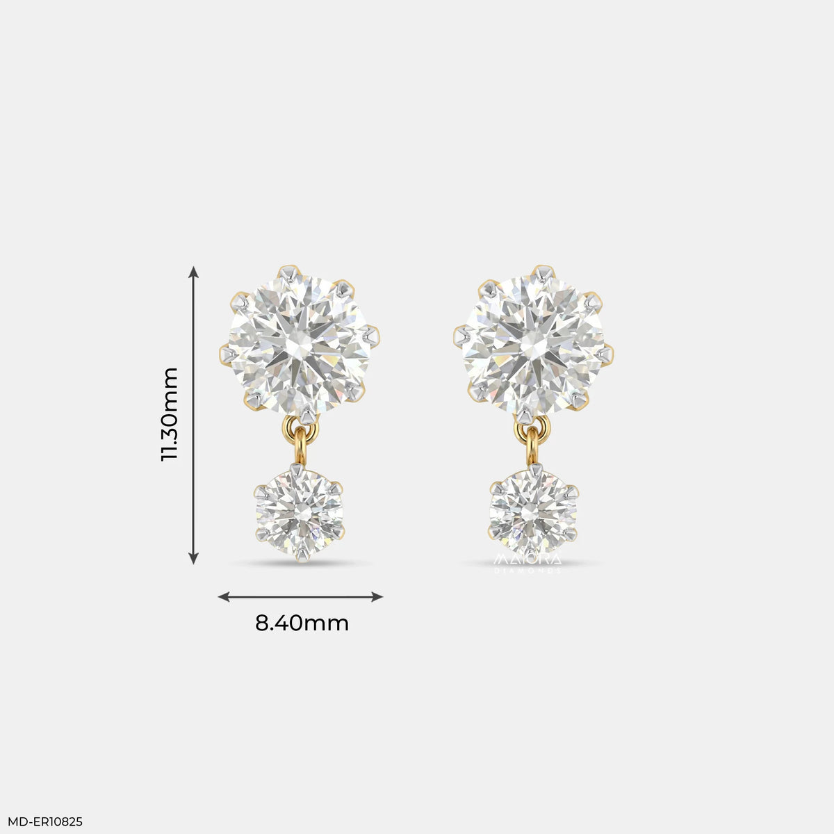 Aria Dangle Solitaire Diamond Earrings