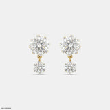 Aria Dangle Solitaire Diamond Earrings 9K Rose Gold