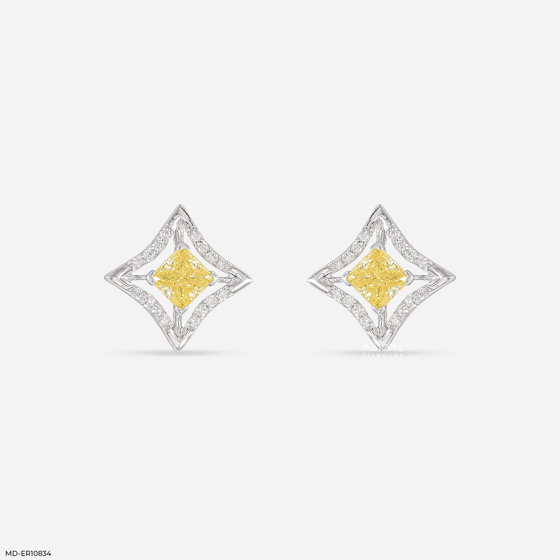 Golden Vertex Diamond Earrings 9K Yellow Gold