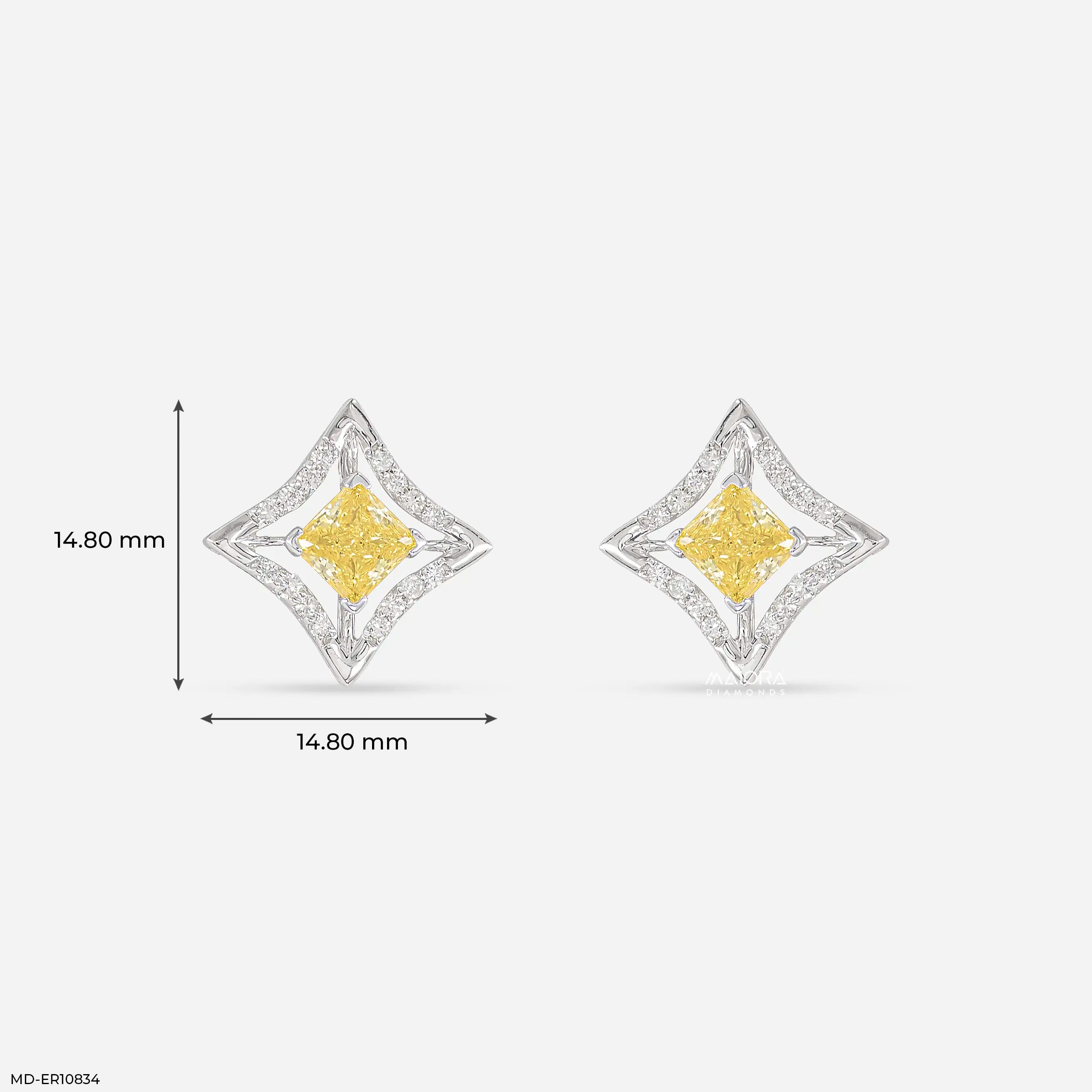 Golden Vertex Diamond Earrings 14K Rose Gold