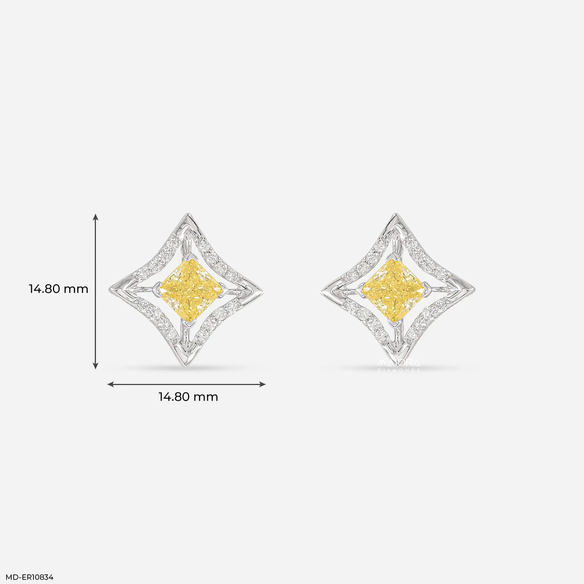 Golden Vertex Diamond Earrings