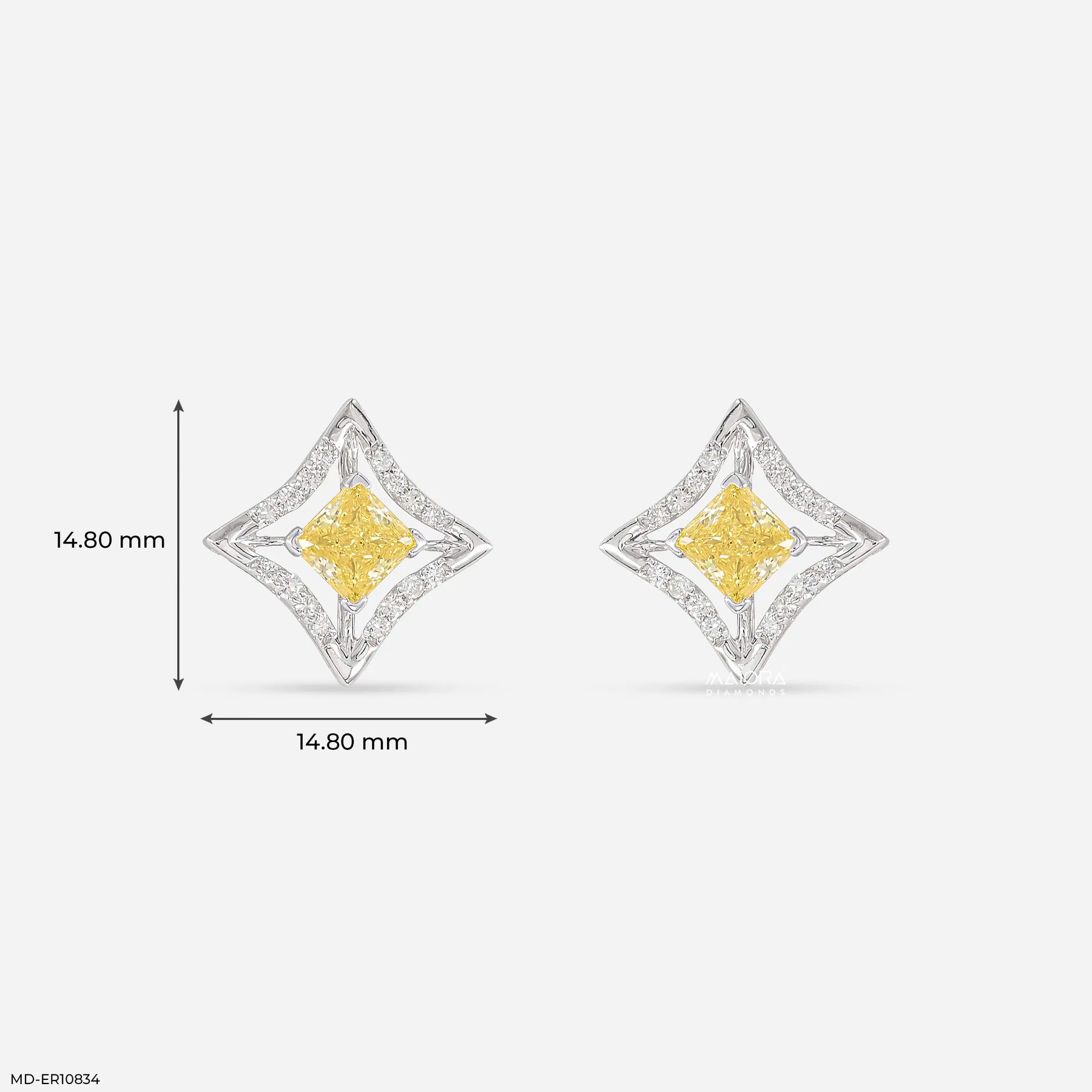 Golden Vertex Diamond Earrings 9K Yellow Gold