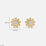 Sunshine Bloom Diamond Earrings 9K White Gold