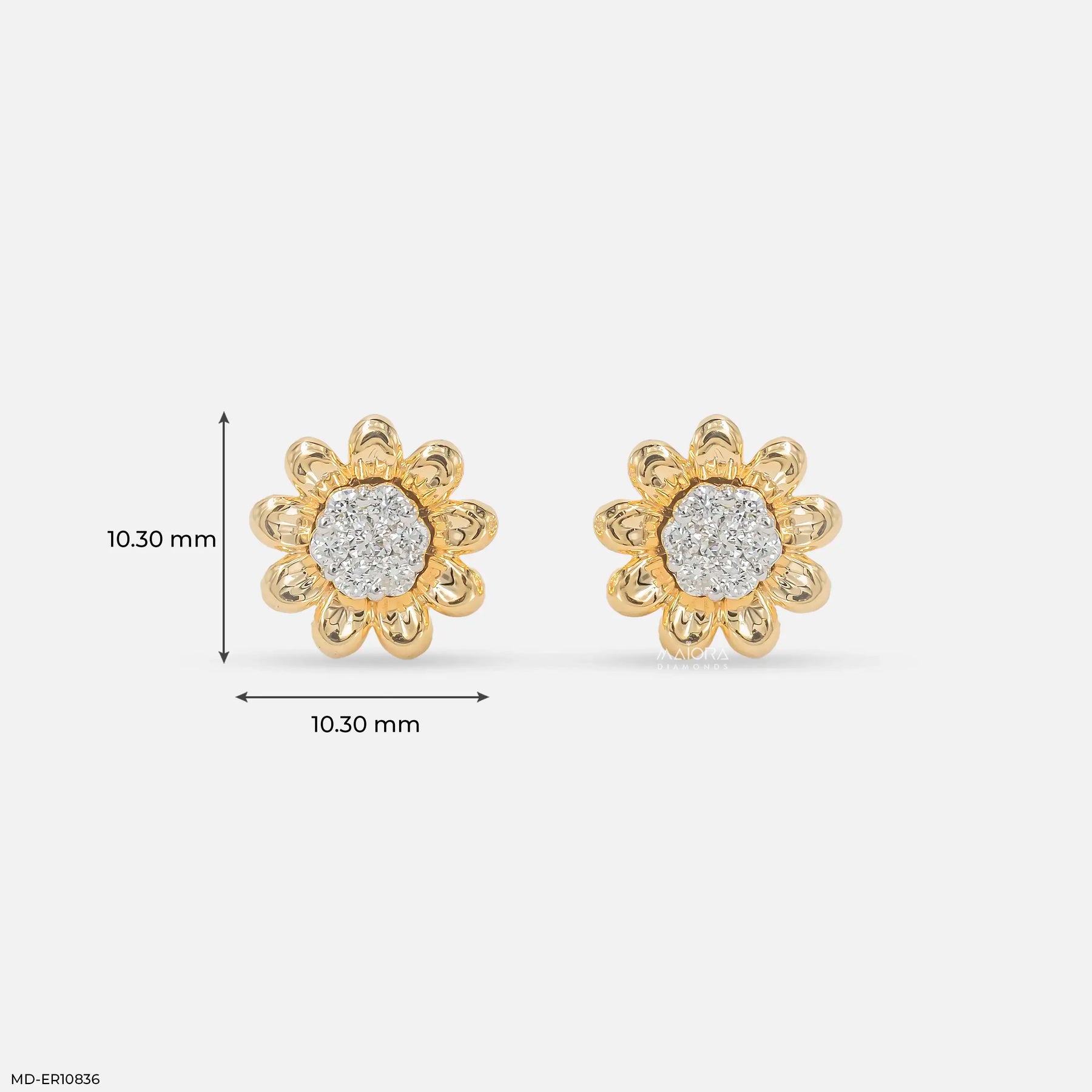 Sunshine Bloom Diamond Earrings 9K White Gold