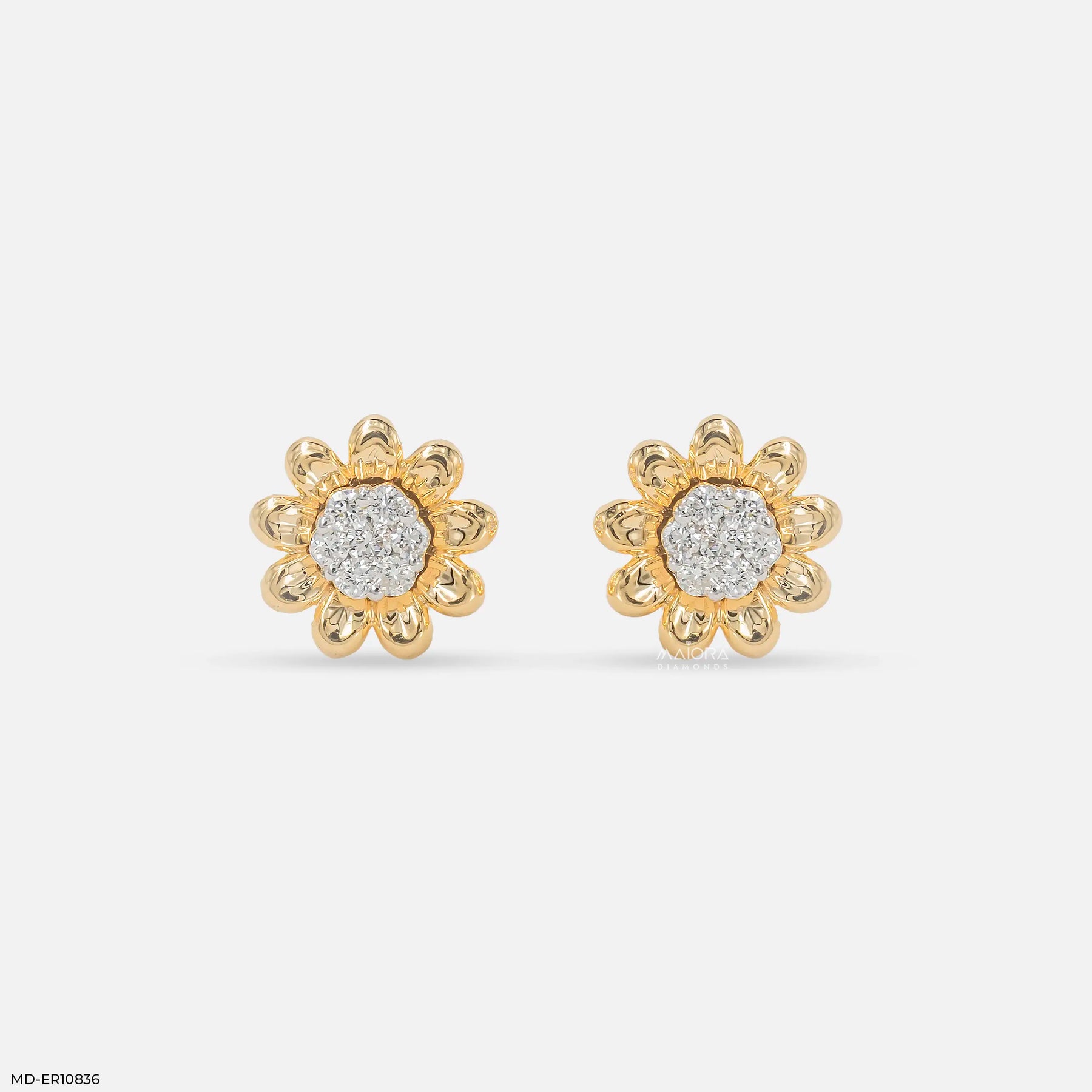 Sunshine Bloom Diamond Earrings 9K White Gold