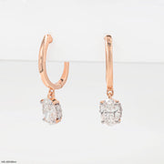 Lumina Oval Solitaire Gold Earrings 9K Rose Gold