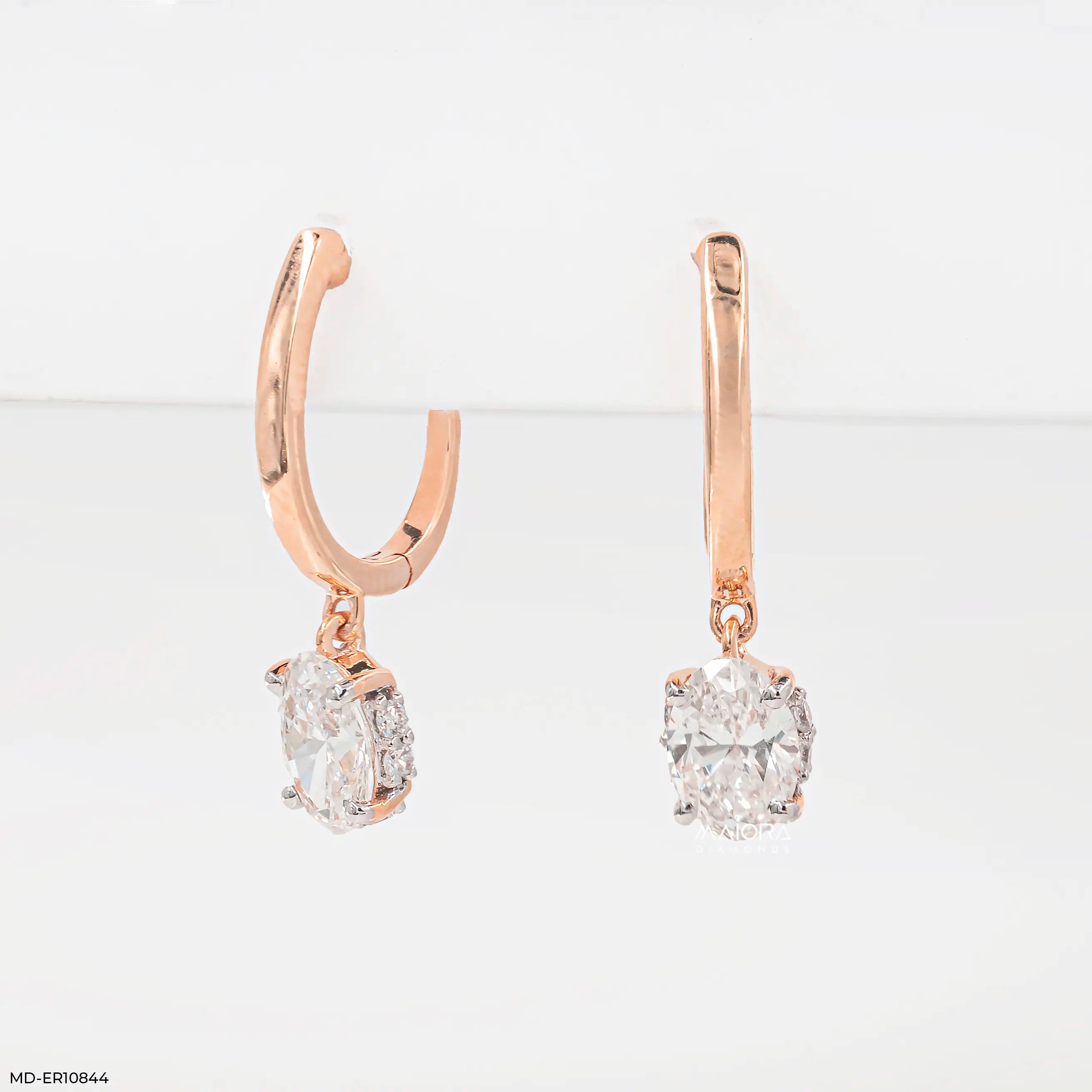 Lumina Oval Solitaire Gold Earrings 14K Yellow Gold