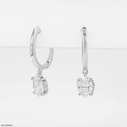 Lumina Oval Solitaire Gold Earrings Platinum 950