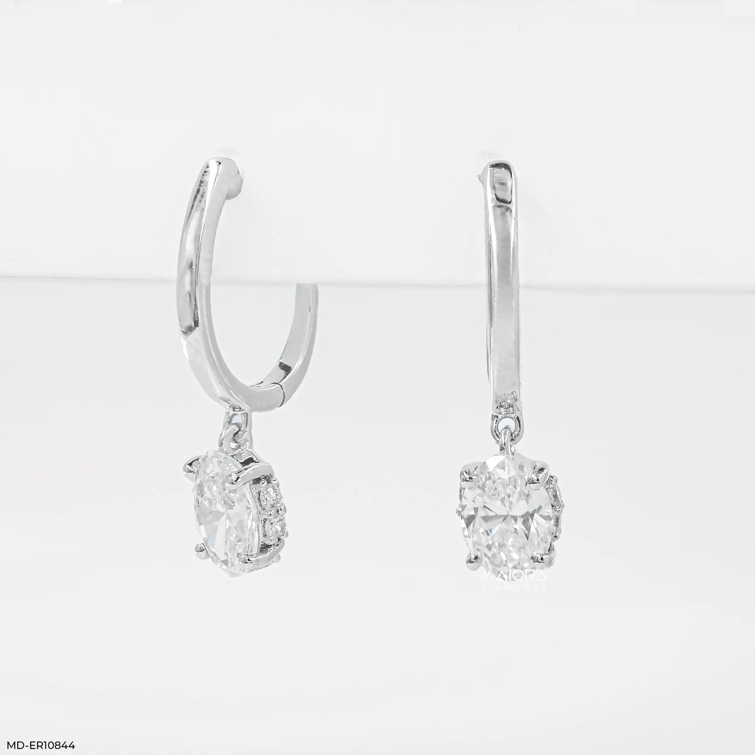 Lumina Oval Solitaire Gold Earrings 14K Yellow Gold