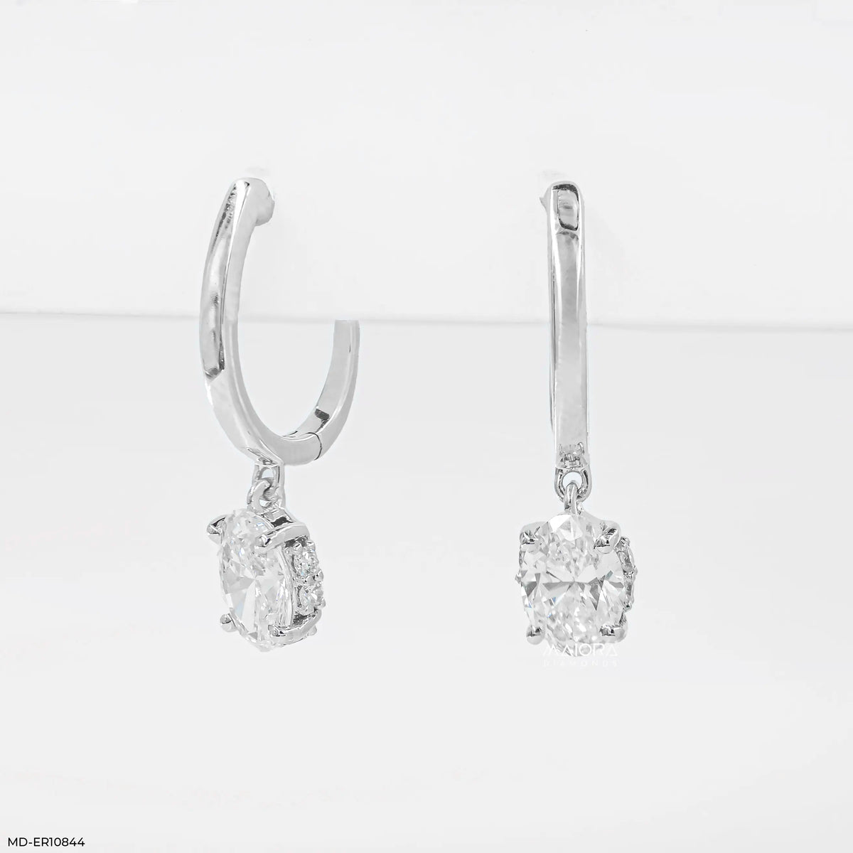 Lumina Oval Solitaire Gold Earrings