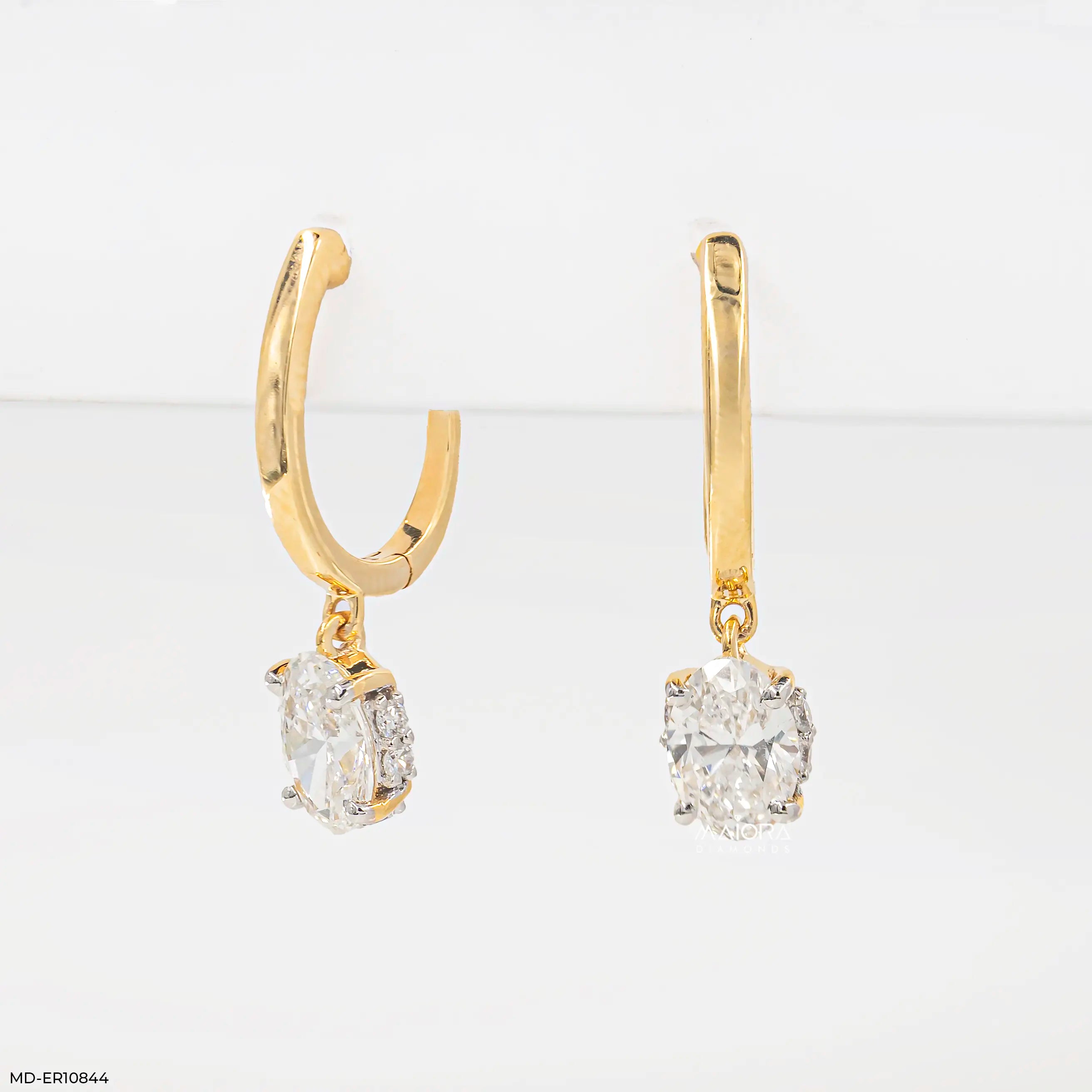 Lumina Oval Solitaire Gold Earrings