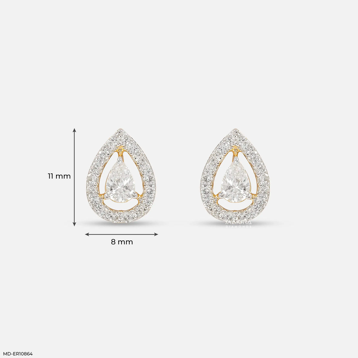 1.15 Carat Pear Halo Grace Lab Diamond Earrings