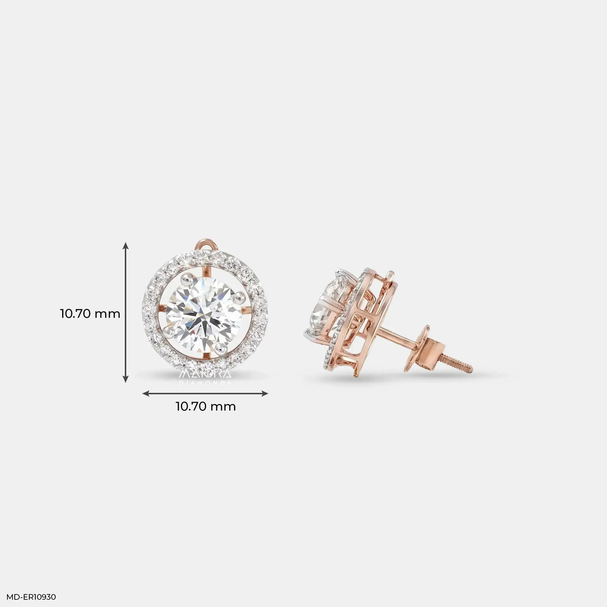 Classic Round Solitaire Diamond Studs Earrings