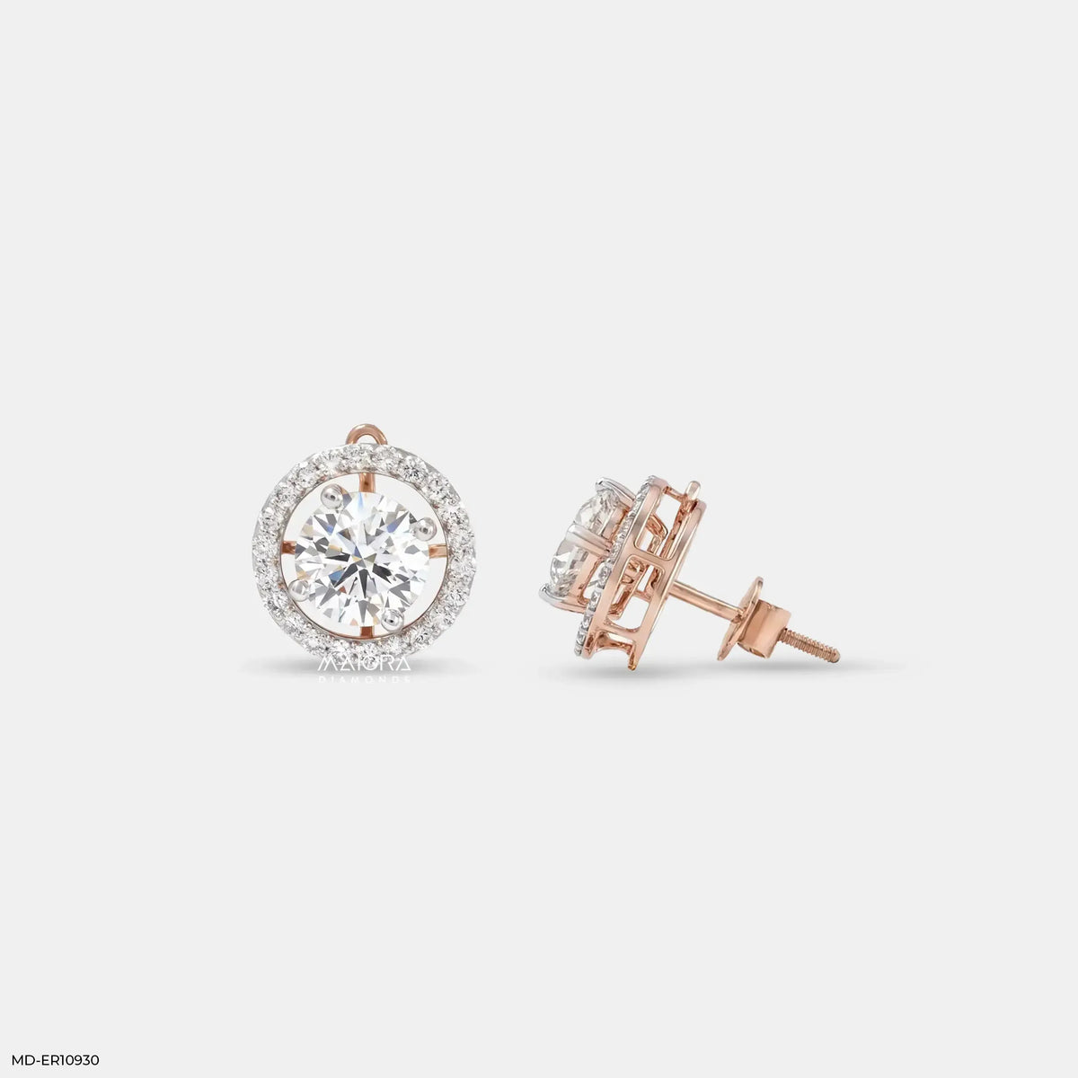 Classic Round Solitaire Diamond Studs Earrings