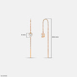Solitaire Heart Dangle Sui Dhaga Diamond Earrings 9K Rose Gold