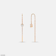 Solitaire Heart Dangle Sui Dhaga Diamond Earrings 9K Rose Gold