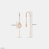 Petal Drop Sui Dhaga Diamond Earrings 9K Yellow Gold
