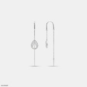 Petal Drop Sui Dhaga Diamond Earrings 14K White Gold