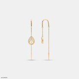 Petal Drop Sui Dhaga Diamond Earrings 9K Yellow Gold