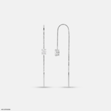 Glimmaring Solitaire Oval Sui Dhaga Diamond Earrings 9K White Gold