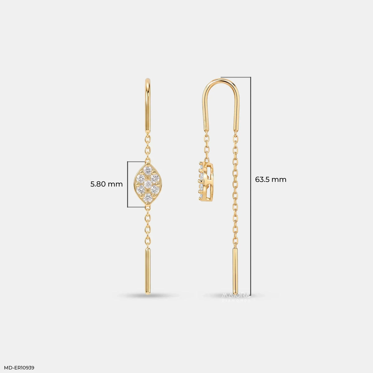 Marquise Glow Sui Dhaga Diamond Earrings