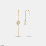 Marquise Glow Sui Dhaga Diamond Earrings 14K Yellow Gold