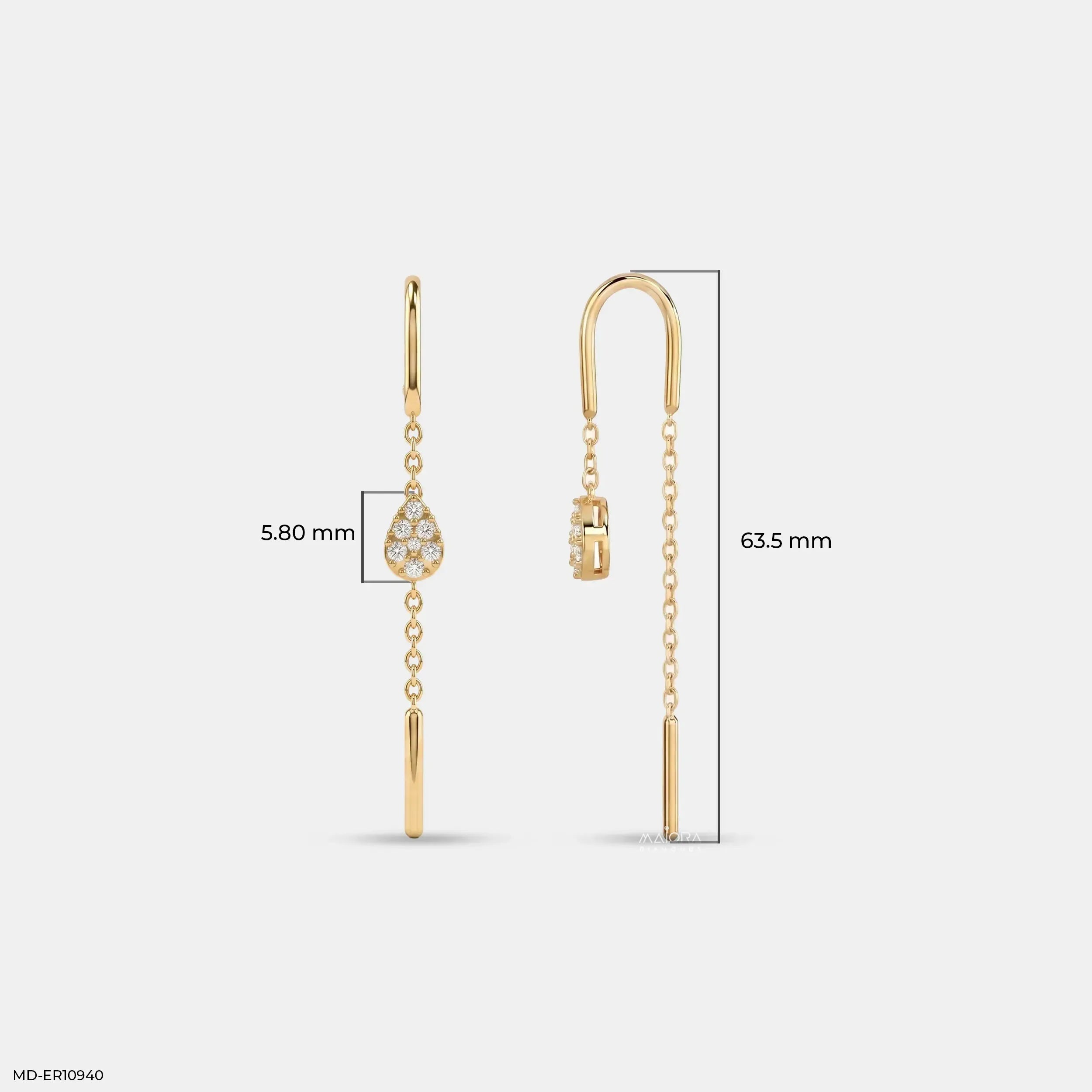 Solstice Drop Sui Dhaga Diamond Earrings Platinum 950