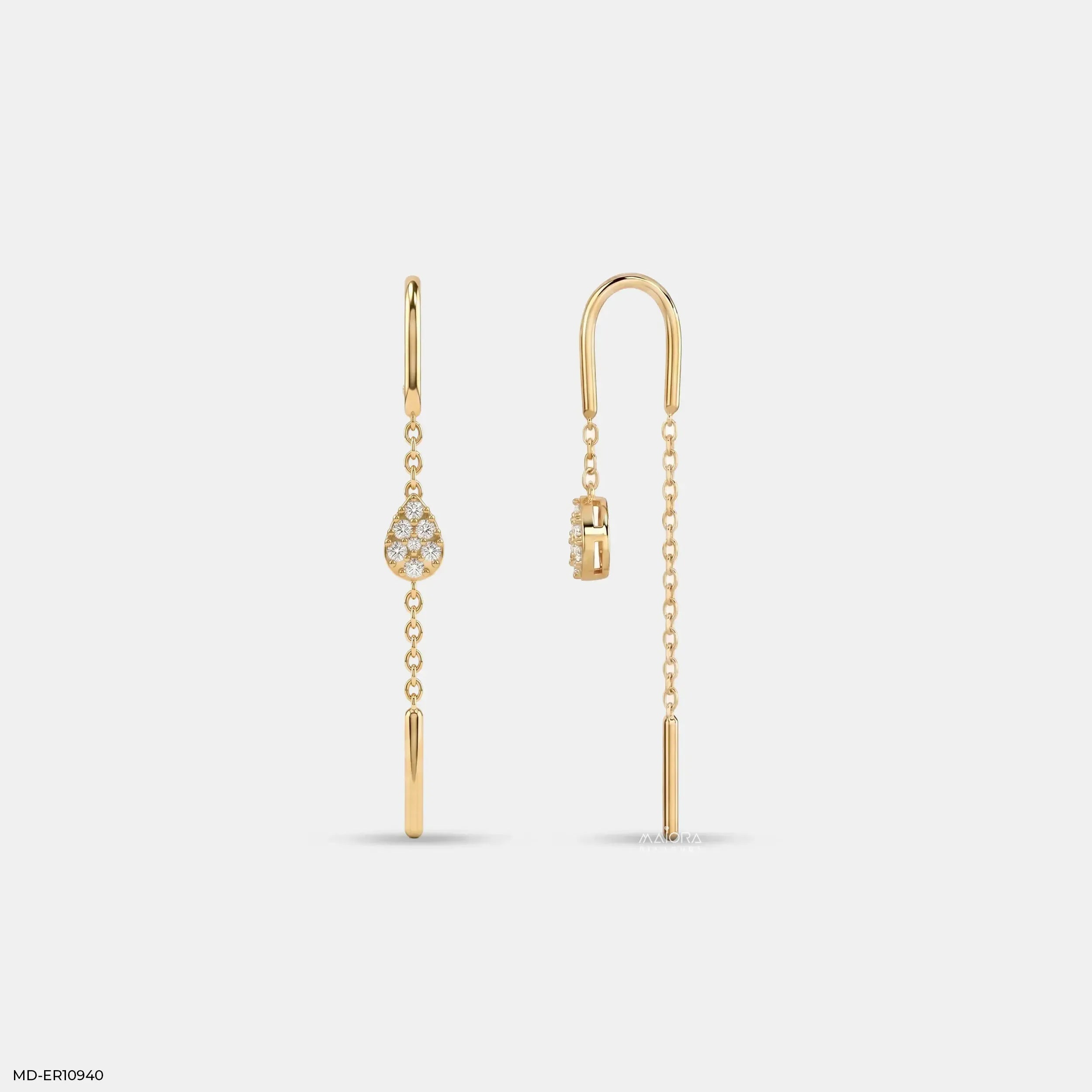 Solstice Drop Sui Dhaga Diamond Earrings 9K Yellow Gold