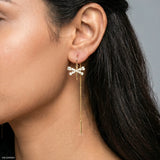 Flutter Glint Sui Dhaga Diamond Earrings 9K Yellow Gold